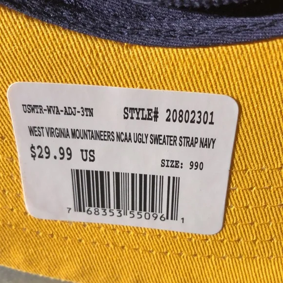 West Virginia University Mountaineers NCAA Dog Ear Down Flap Strapback Hat Cap - Picture 3 of 7